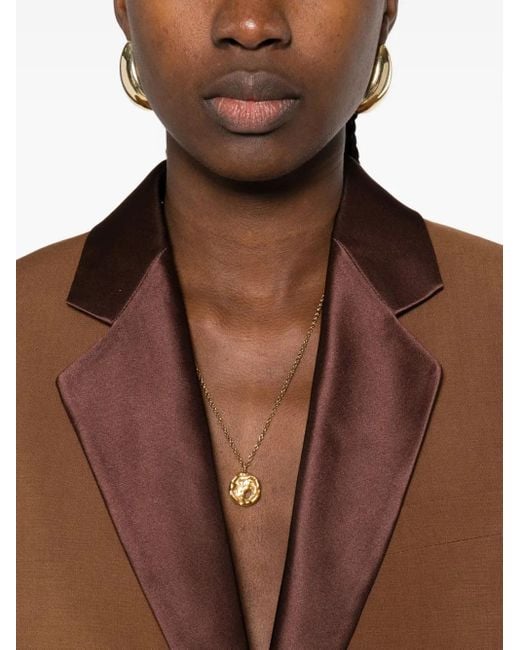 Chaqueta con solapas de satén Fendi de color Brown
