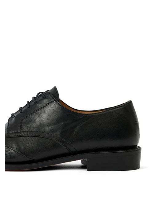 Our Legacy Black Patched Parade Lace-Up Leather Shoes for men
