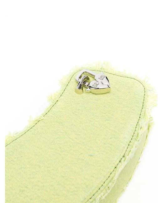 Gcds Green Comma Curved Denim Shoulder Bag