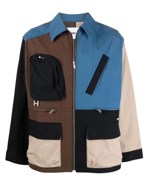 Ambush Brown Panelled Worker Jacket for men
