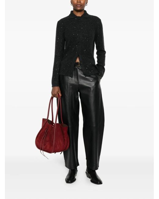 Fabiana Filippi Black Sequin-Embellished Cardigan