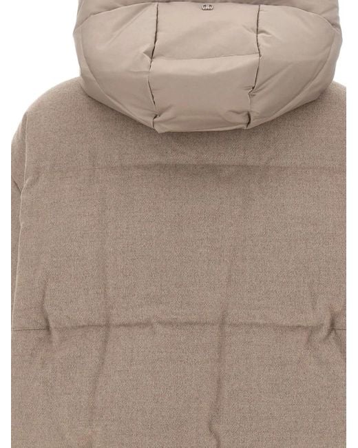 DUNO Natural Drawstring-Hooded Padded Jacket
