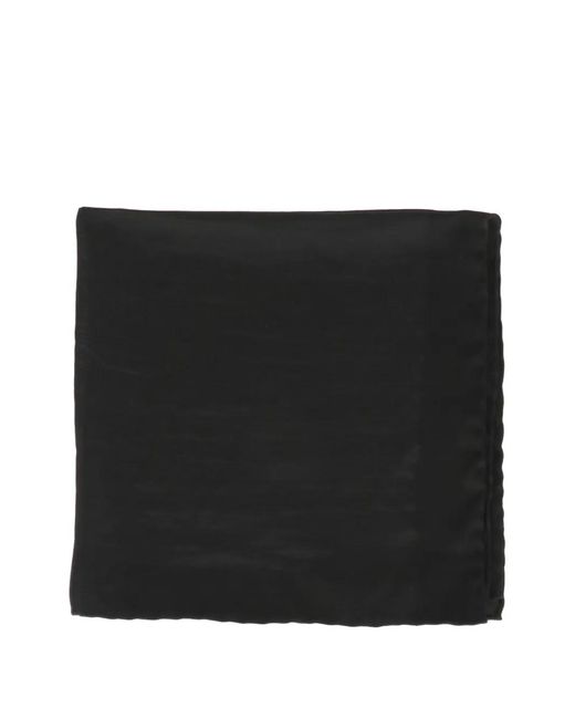 Tom Ford Black Logo-Patch Pocket Square for men