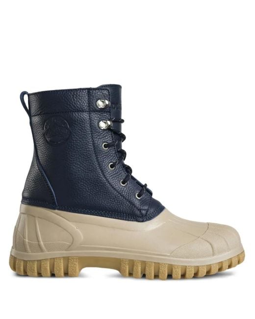 Diemme Blue Antra Leather Lace-Up Combat Boots