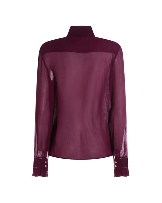 Alberta Ferretti Purple Ruffled Shirt
