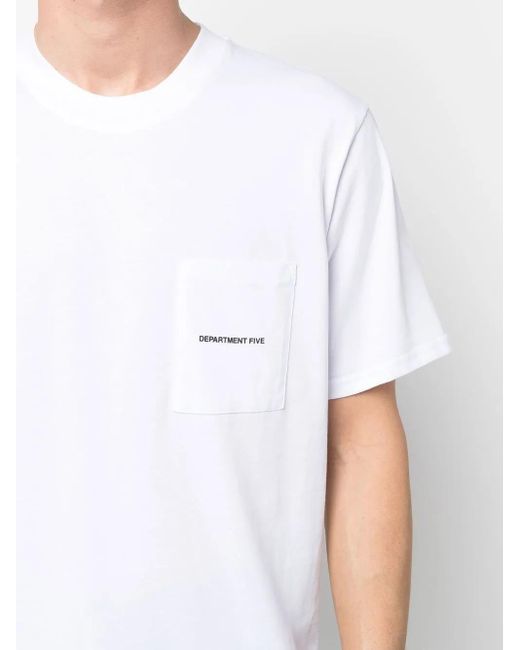 Department 5 White Logo-Print Cotton T-Shirt for men