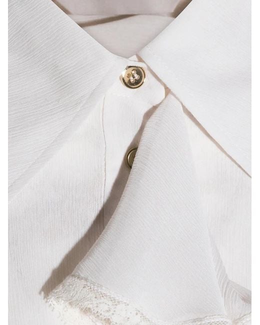 Alberta Ferretti White Ruffled Shirt