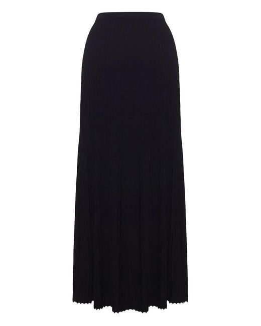 Adam Lippes Blue Juno Ribbed Skirt