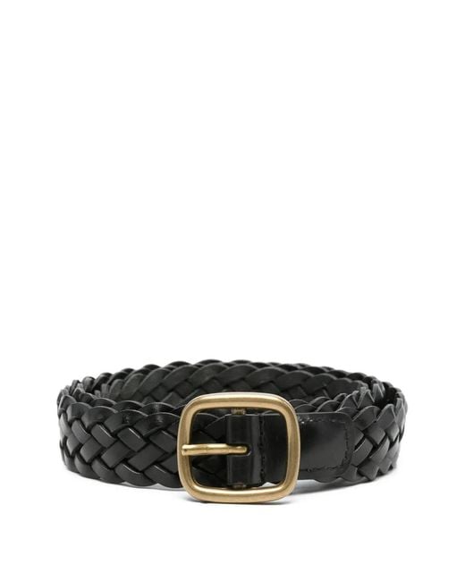 Andersons Black Braided Leather Belt for men