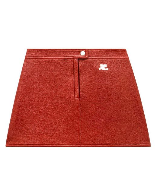 Courreges Red Iconique Vinyl A-line Skirt