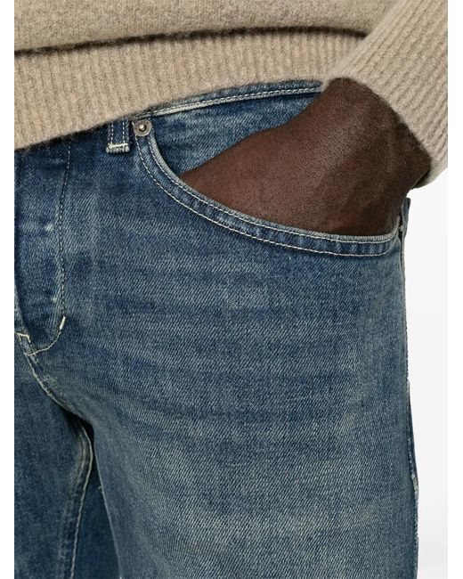 Dondup Blue Faded-Effect Slim-Fit Jeans for men