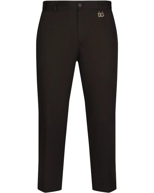 Dolce & Gabbana Black Stretch-Cotton Chino Trousers for men