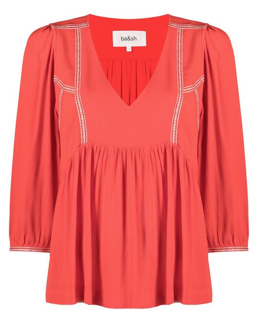 Ba&sh Red Amber Empire-line Blouse