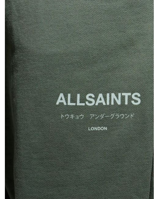 AllSaints Green Underground Drawstring Track Pants for men