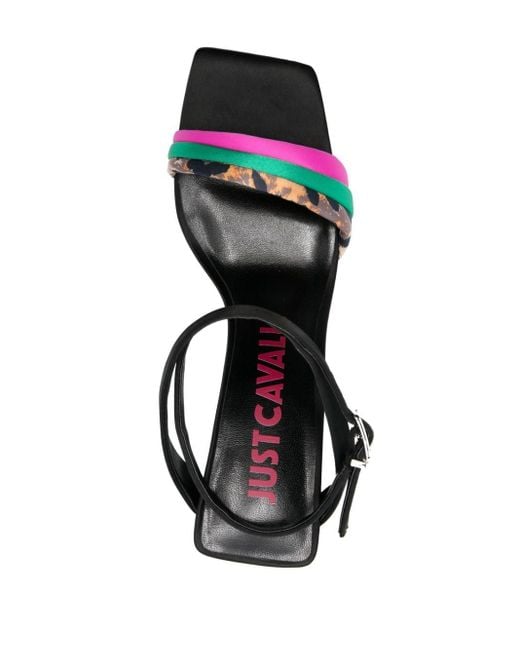 Sandalias con tacón de 100 mm Just Cavalli de color Black