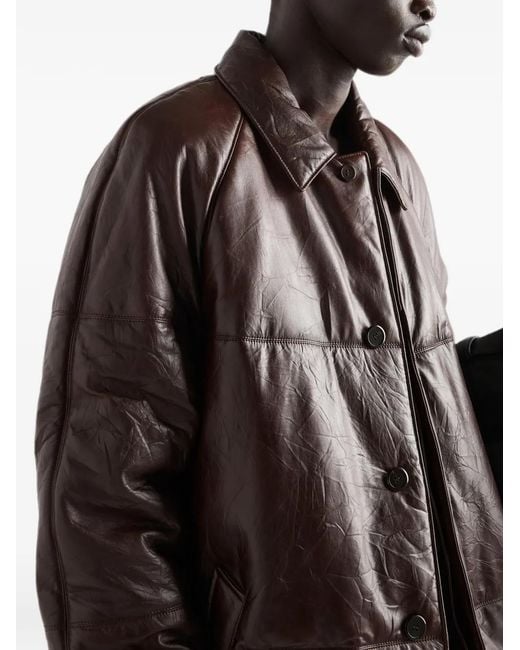Prada Brown Padded Nappa-Leather Coat for men