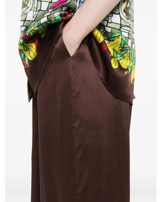 ALÉMAIS Brown Drawstring-Waist Printed Trousers