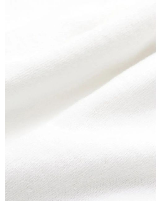 Sporty & Rich White Logo-Print Zipped Cotton Jumper