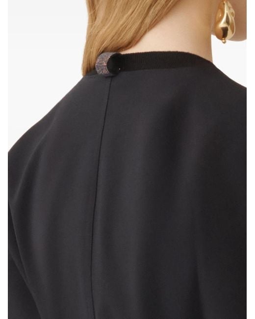 Fabiana Filippi Blue Tie-Waist Wide-Sleeve Blouse