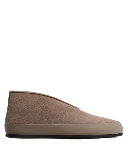 12 STOREEZ Brown Shearling-Lined Suede Loafers