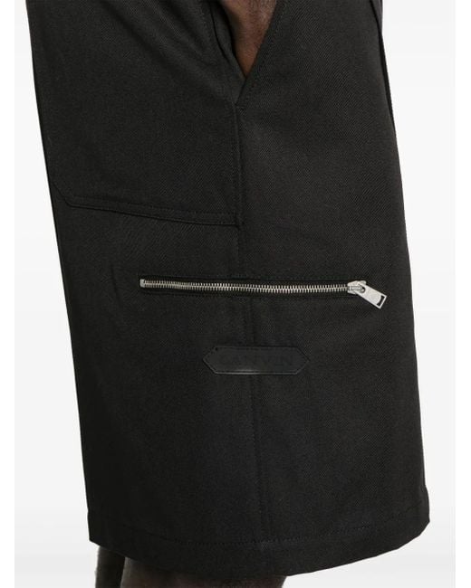Lanvin Black Mini Chino Shorts for men