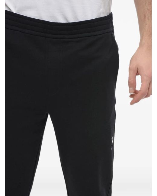 Neil Barrett Black Logo-Embroidered Skinny-Fit Track Pants for men