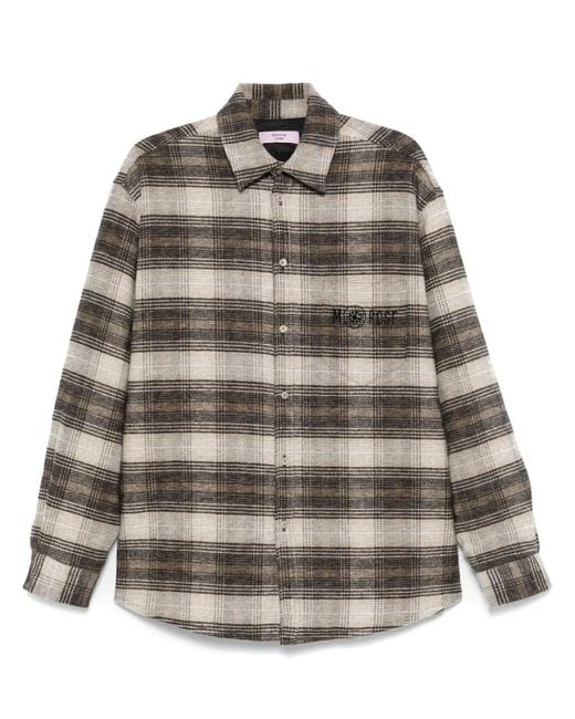 Martine Rose Gray Check-Pattern Overshirt