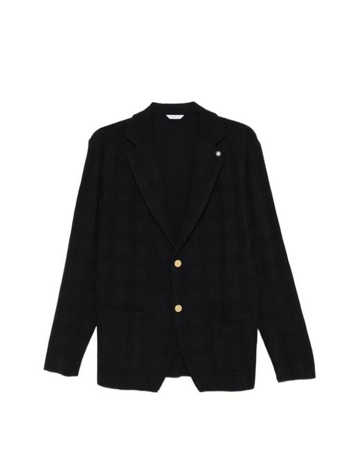 Manuel Ritz Black Buttoned Blazer for men
