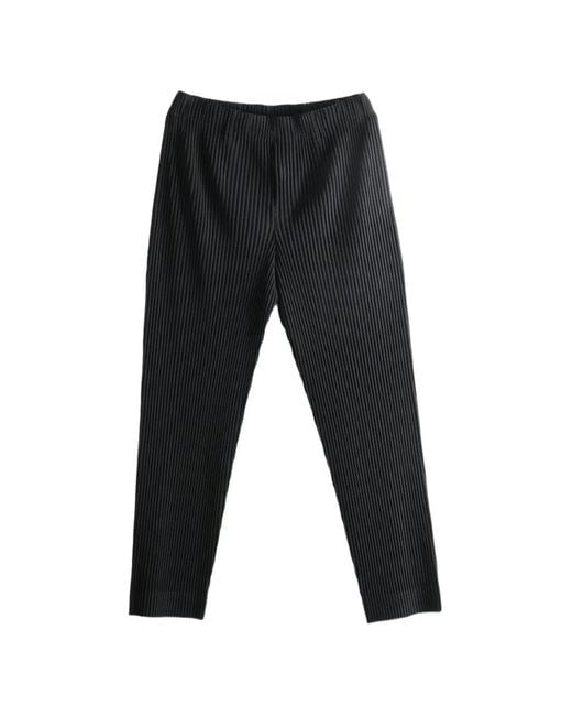 Homme Plissé Issey Miyake Black Pleated Trousers for men