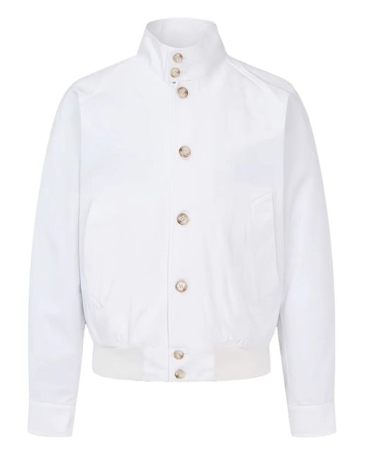 MAN ON THE BOON. White Cotton Bomber Jacket for men