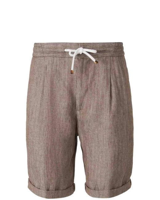 Bermudas de lino Brunello Cucinelli de hombre de color Gray