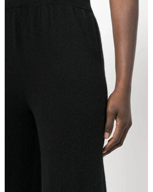 Barrie Black Straight-Leg Knitted Trousers