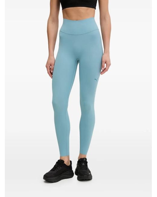 PUMA Blue Logo-Print Leggings
