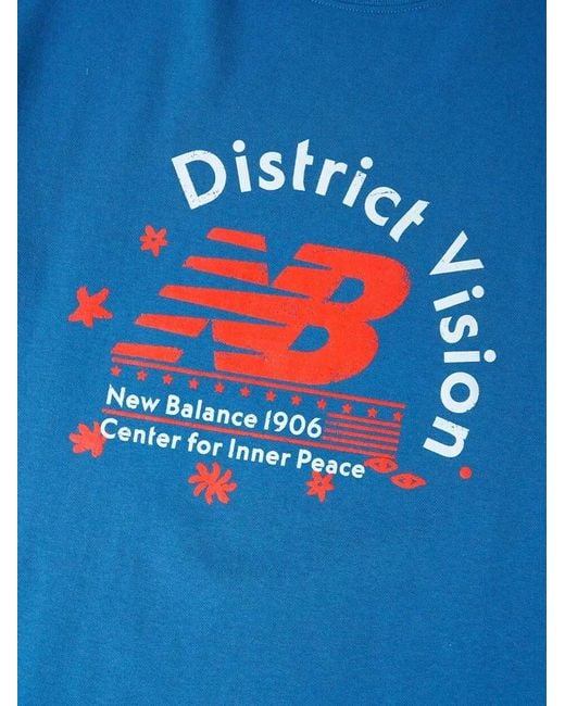 District Vision Blue X New Balance Logo-Print T-Shirt for men