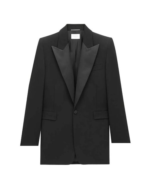 Saint Laurent Black Shawl-Lapel Wool Jacket for men