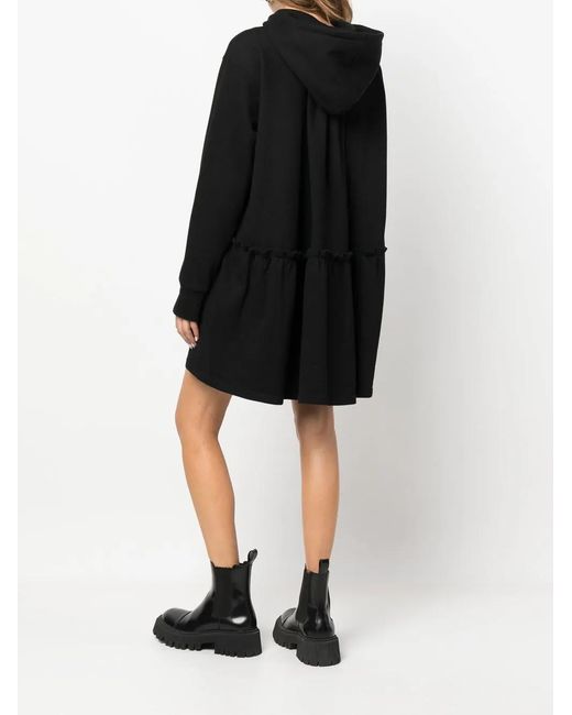 Viktor & Rolf Black Logo-Embroidered Sweatshirt Dress