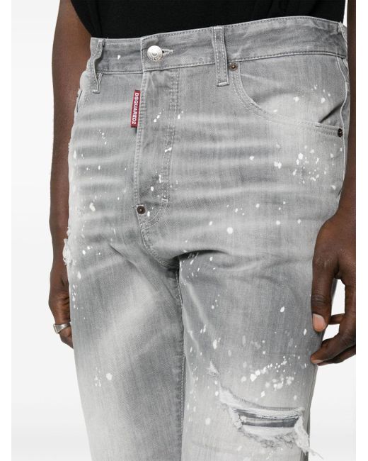 DSquared² Gray Skater Slim-leg Jeans for men