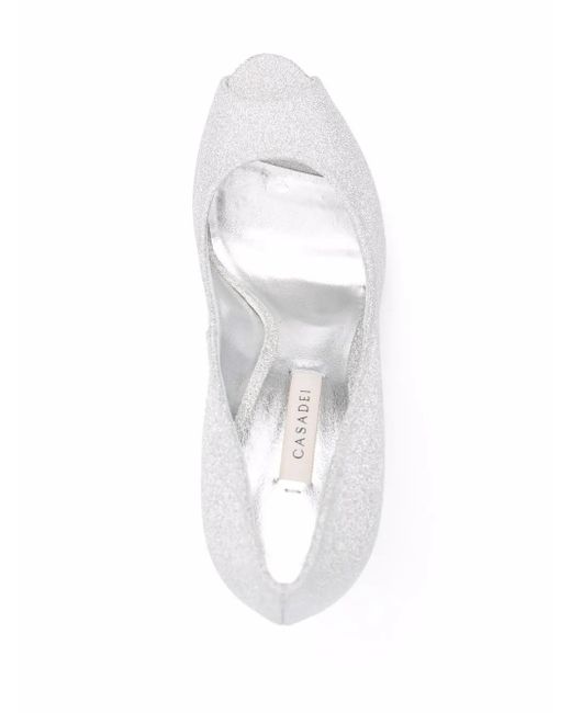 Casadei White Blade Siletto Pumps