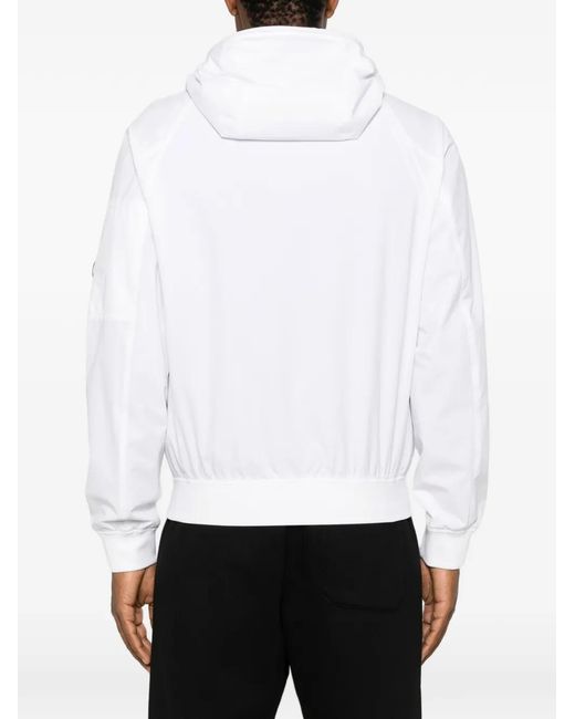 C P Company White Logo-Patch Hooded Jacket for men