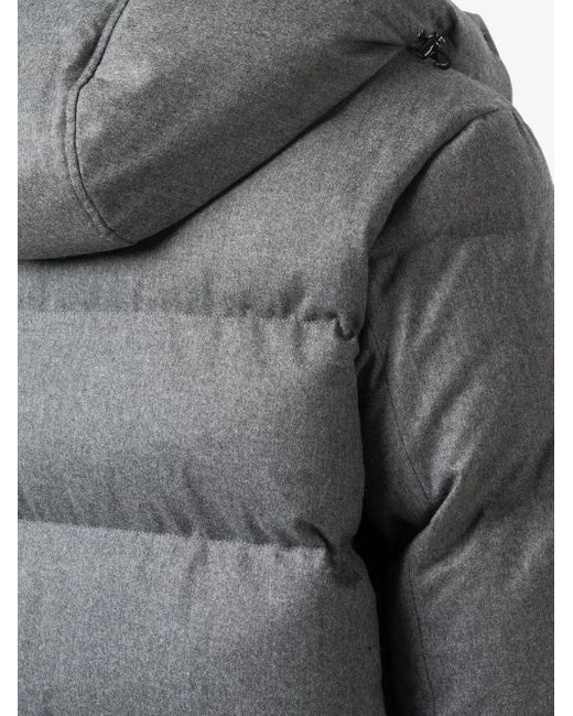 Woolrich Gray Padded Button-Down Parka Coat for men