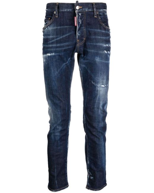 DSquared² Tapered-Jeans im Distressed-Look in Blue für Herren