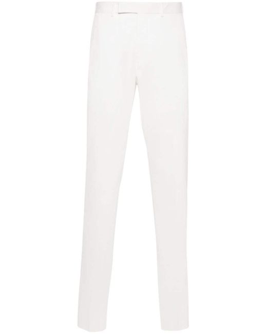 Zegna White Twill Stretch-cotton Trousers for men