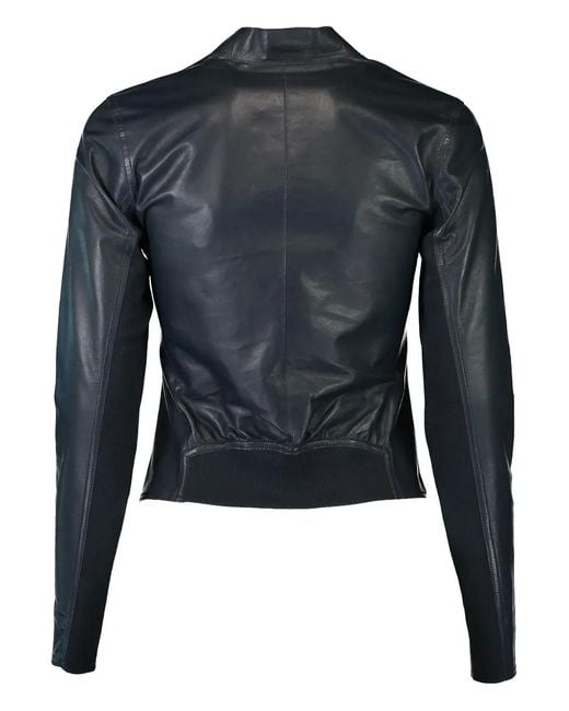 Lamarque Blue Chapin Leather Jacket