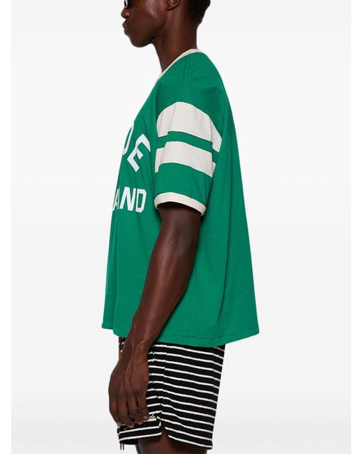 Rhude Green Sugarland Ringer Cotton T-shirt for men
