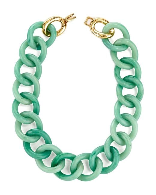 Kenneth Jay Lane Green Chain-Link Necklace