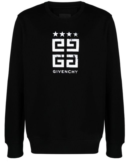 Givenchy Black 4g Brand-print Slim-fit Cotton-jersey Sweatshirt for men