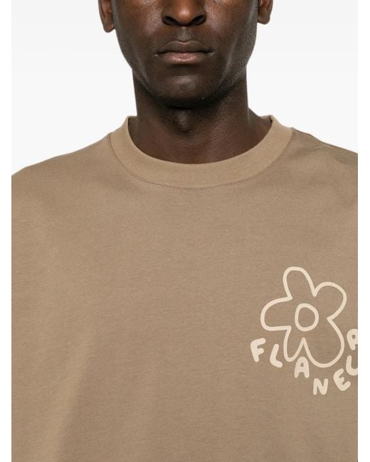 flâneur Natural Blossom Logo-Print Crew-Neck T-Shirt for men