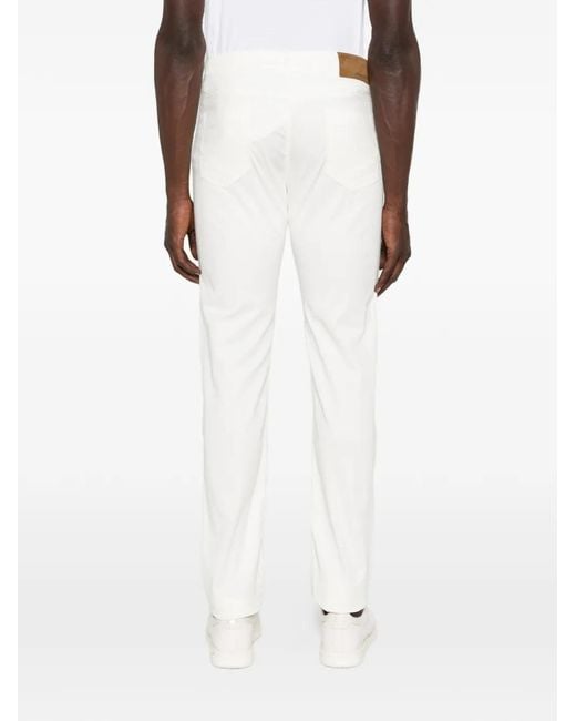 Incotex White Slim Trousers for men