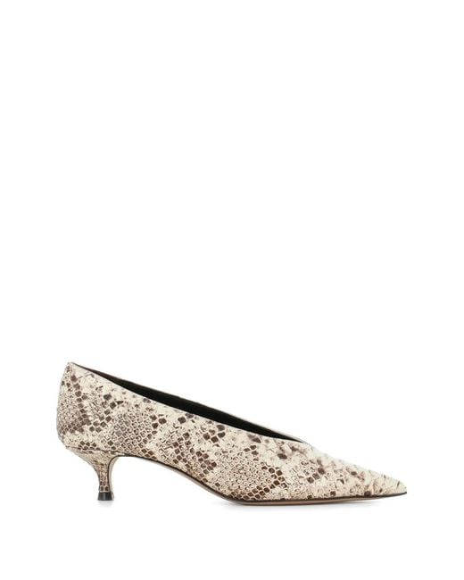 Le Monde Beryl Natural Snakeskin-Effect Pointed-Leather Pumps