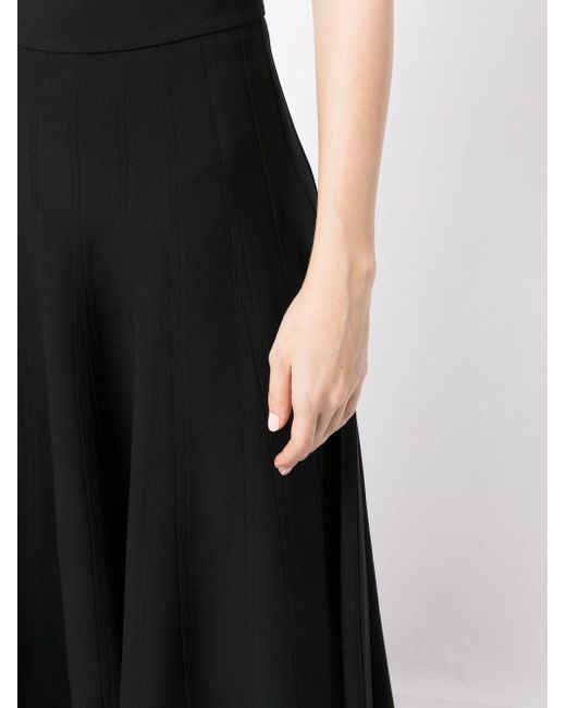 Ermanno Scervino Black Cady Panelled High-waisted Flare Skirt